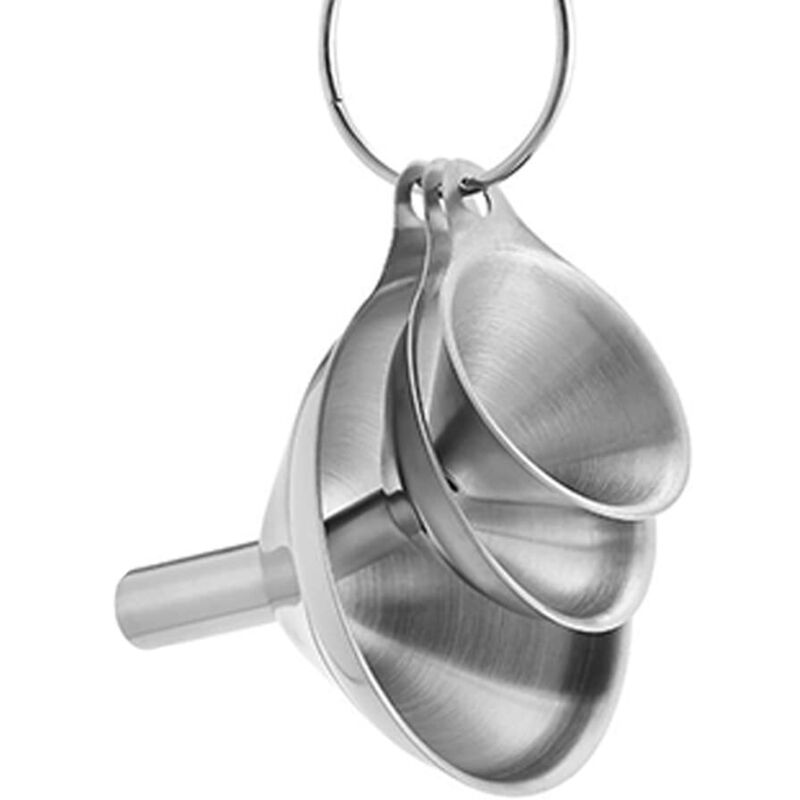 Stahltrichter für die Küche, kleine Metalltrichter (1,7 Zoll/2,2 Zoll/2,9 Zoll), rauchfreier Küchentrichter in Lebensmittelqualität für ätherische