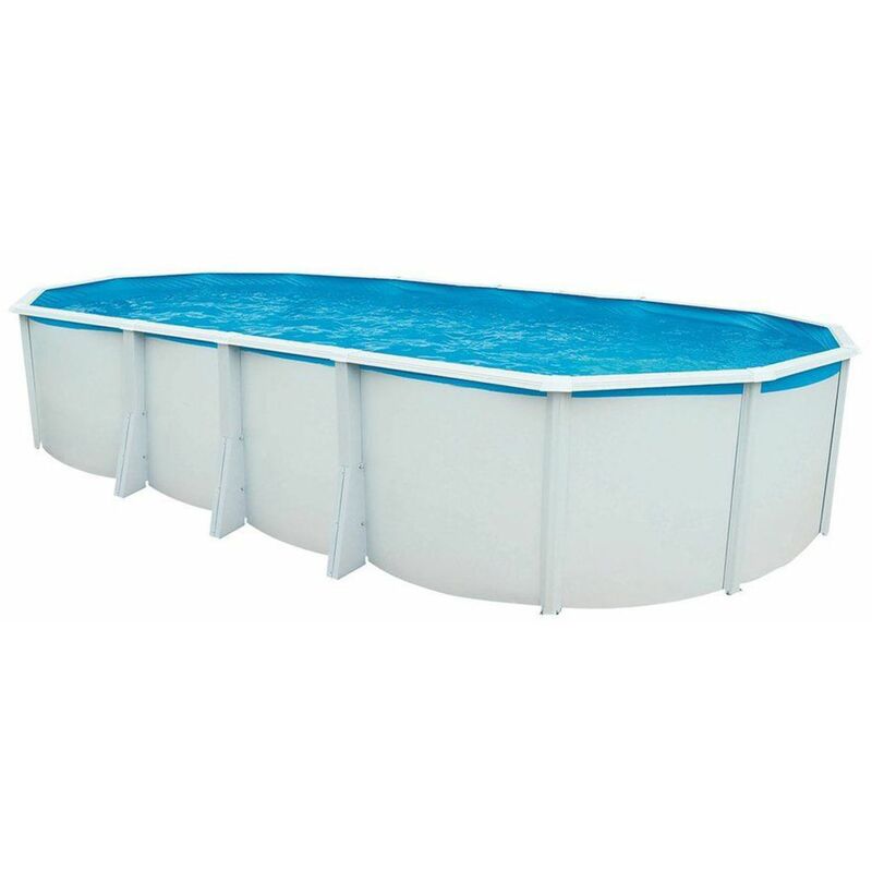 Stahlwand Swimming Pool Set 'Highline', weiß, 640 x 366 x 132 cm, ohne Zubehörset - Steinbach
