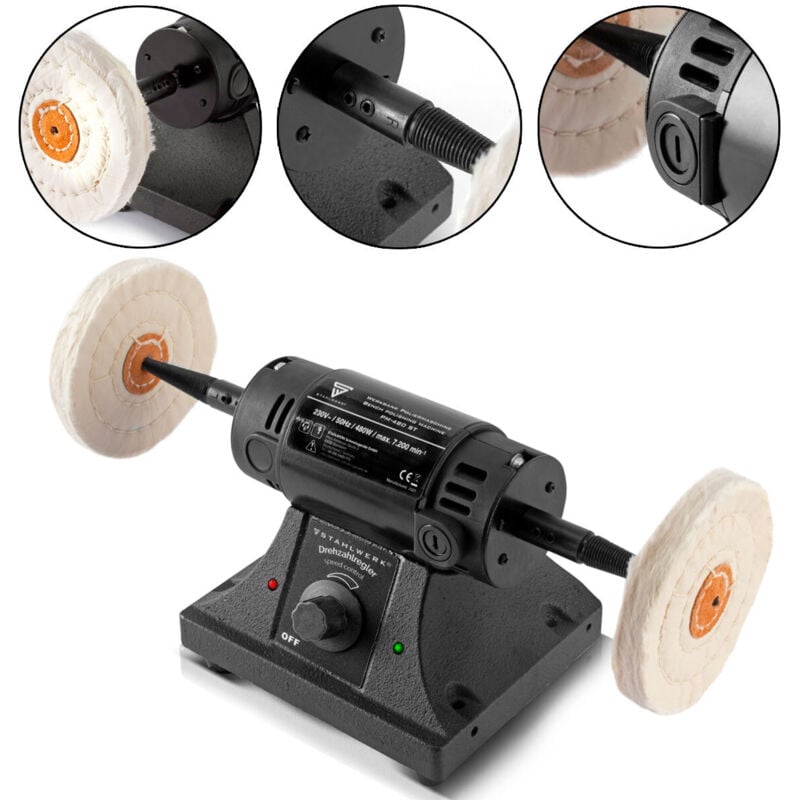 Werkbank Poliermaschine PM-480 st mit 480 Watt und 7200 U/min - Stahlwerk