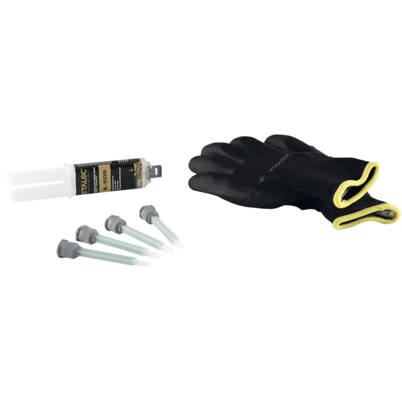 Staloc 2K Epoxidharz Kleber E-505 Set - Epoxy Kleber für Metall, Keramik, Glas und Holz, 25ml + 4x Statikmischer