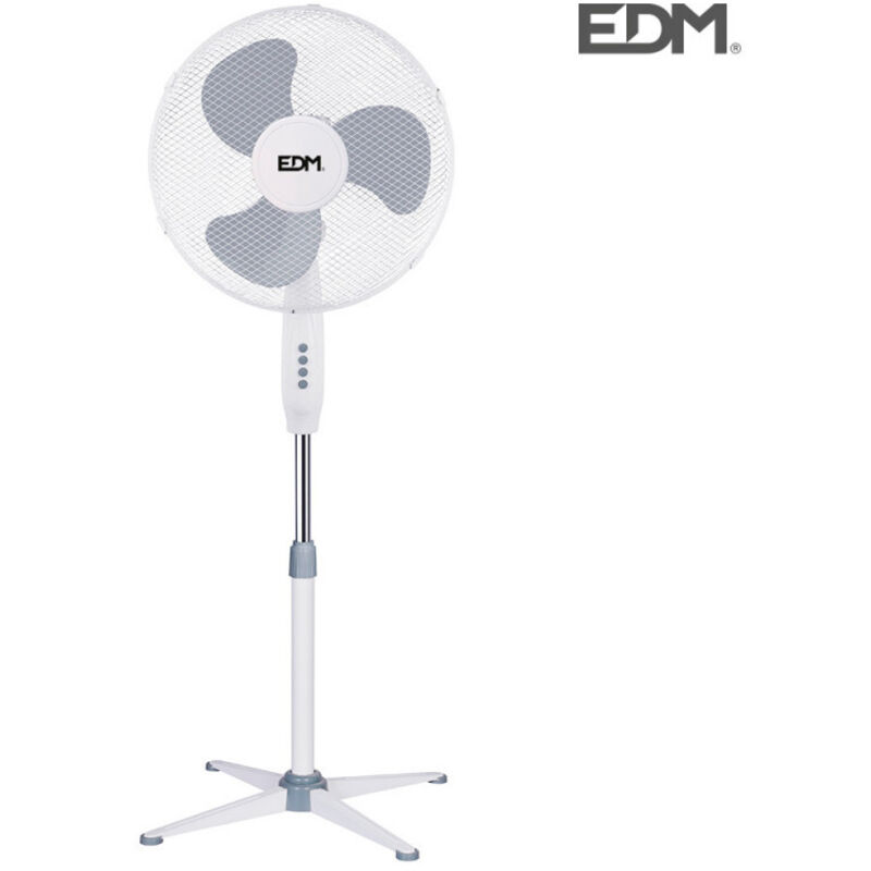 Standventilator, Farbe: Weiß, Leistung: 45 W, Flügel: ø40 cm, höhenverstellbar: 105–125 cm, EDM