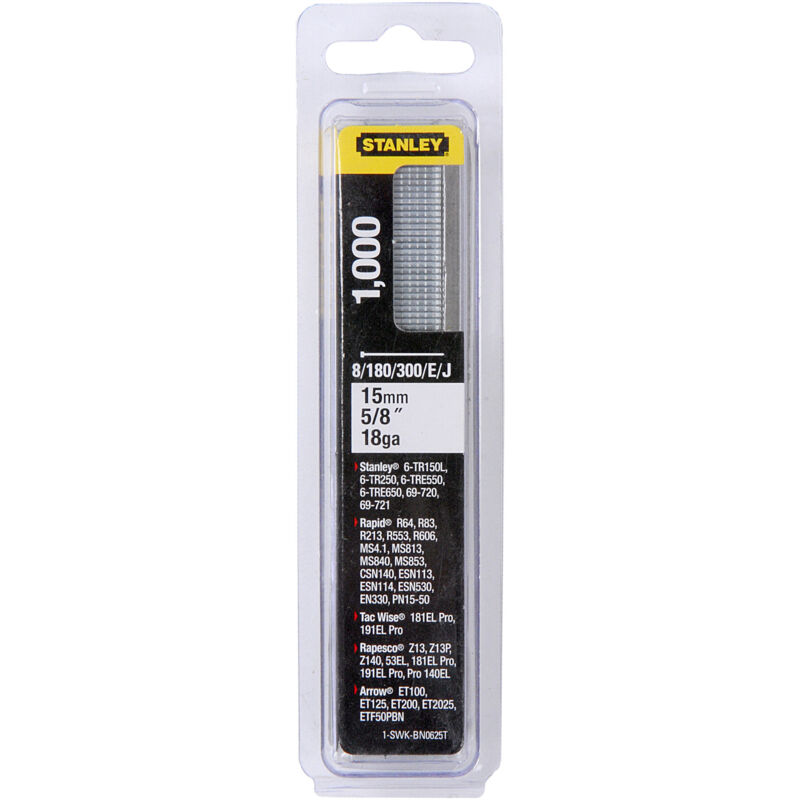 Box 1000 Nägel 18GA 8/300/E/J Stanley 5/8 - 15 mm - 1-SWK-BN0625T