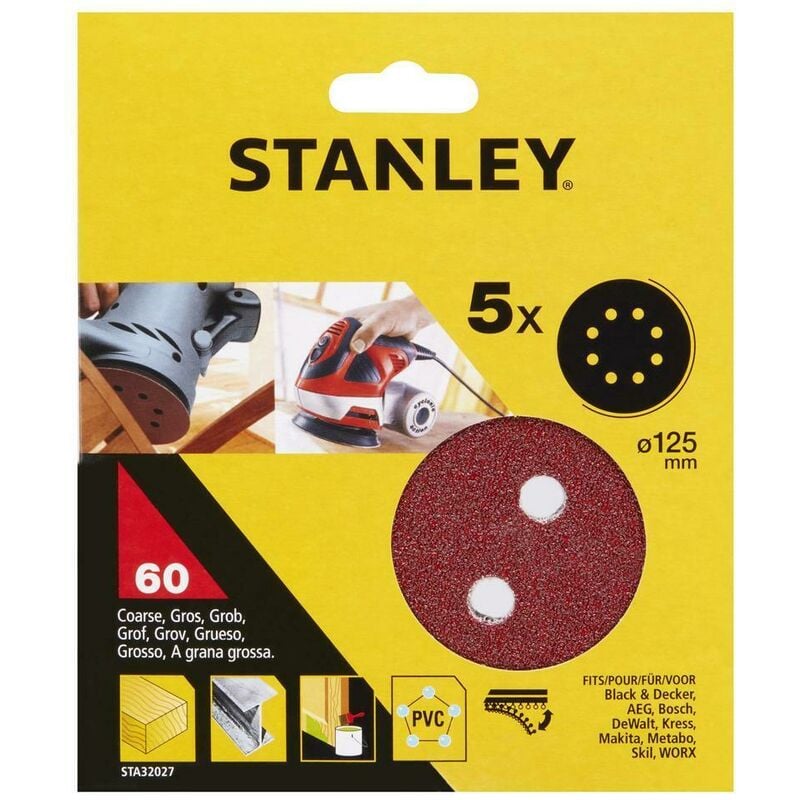 5 blÄtter velcro korn 60 125mm sta32027-xj - Stanley