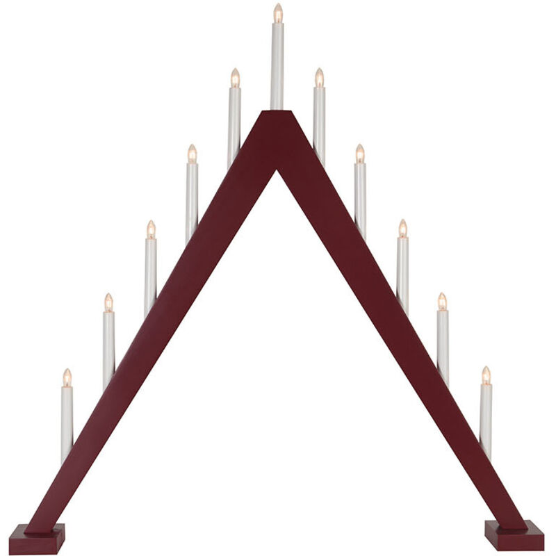 Star Trading - Star 212-25, Fensterleuchter Trill 11flammig, Holz, Rot, 7.8x7.9x1.0cm