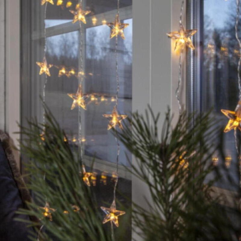 Star Trading - led Lichtervorhang ,Star Curtain' mit Sternen, 30 LEDs, strombetrieben, warmweiß, h 120cm, b 90cm