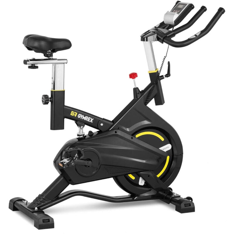 Gymrex - Stationäres Spinning-Heimtrainer bis 100 kg – Schwungrad 13 kg