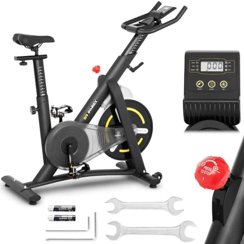 Gymrex - Stationäres Spinning-Heimtrainer 13 kg lcd GR-MG13
