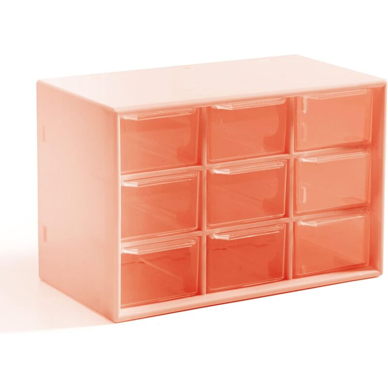 Alovez - Staubdichte Aufbewahrungsbox aus Kunststoff mit 9 Fächern für Schmuck und Sonstiges mit kleiner quadratischer Schublade