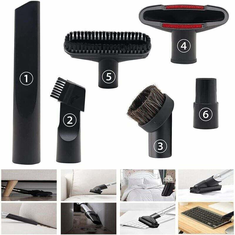 Staubsauger-Zubehör: 6-teiliges Staubsauger-Zubehör, passend für Staubsauger mit Kaliber von 32 mm bis 35 mm, für Staubsaugerdüsen von Kärcher,