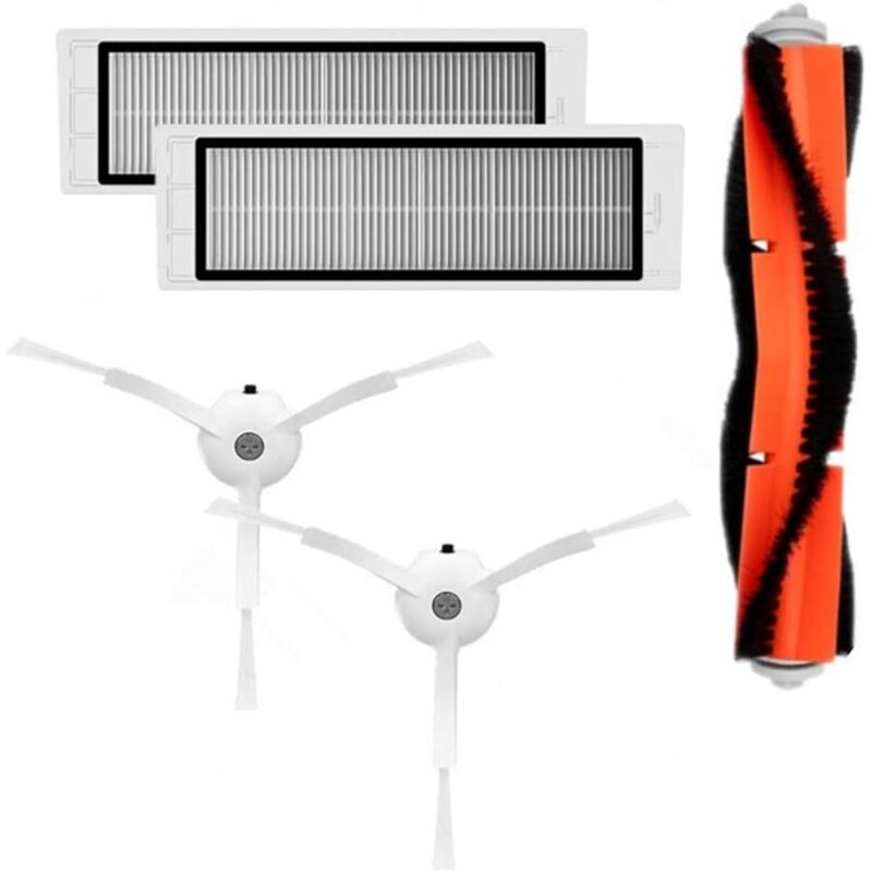 Staubsauger-Zubehörset, XIAOMI MI Roboter-Staubsauger-Zubehörset, Roboter-Staubsauger-Ersatzteile enthalten 1 Hauptbürste, 2 Seitenbürsten und 2