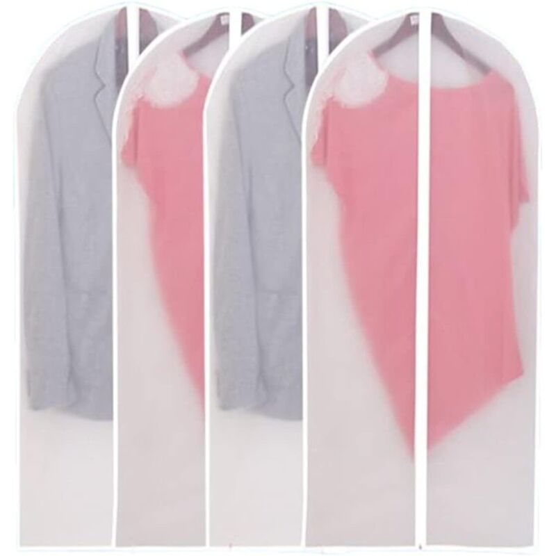 Staubschutzhüllen für Kleidung, 4er-Pack, hängende Kleiderhüllen, Staubschutzhüllen für Kleidung mit Reißverschluss zum Schutz, für die Aufbewahrung