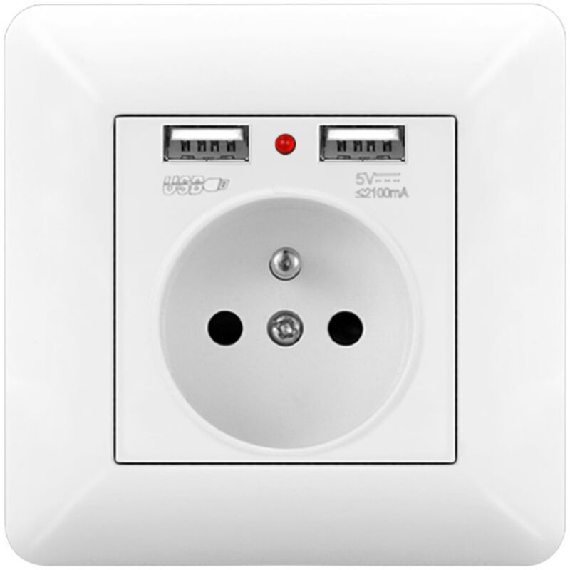 Steckdose mit Doppel USB und LED 16A 240V Unterputz – USB Steckdose Wand