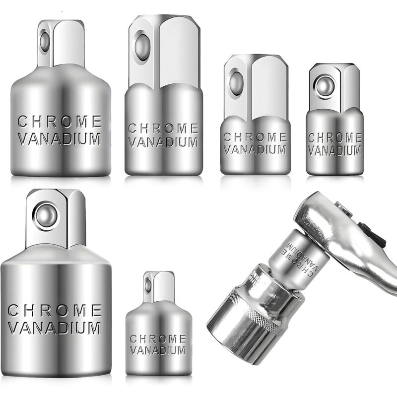 Steckschlüsseladapter, 6-teiliger Ratschenadapter, 1/4' auf 3/8', 3/8' auf 1/4', 3/8' auf 1/2', 1/2' auf 3 Adaptersatz /8', 1/2' auf 1/4', 1/4' auf