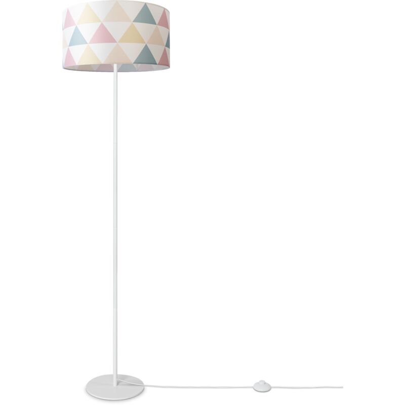 Stehlampe Wohnzimmer Modern E27 Leselampe Stehleuchte Stativ Retro Lampenschirm Design 2 (Ø38 cm), Stehleuchte Einbein - Weiß - Paco Home