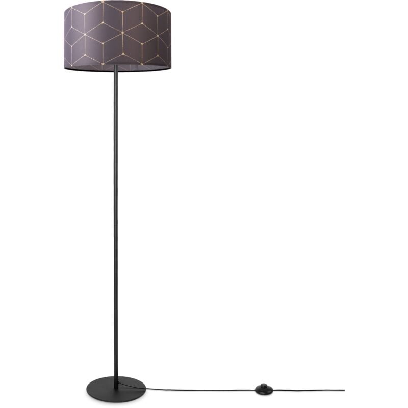 Paco Home - Stehlampe Wohnzimmer Modern E27 Leselampe Stehleuchte Stativ Retro Lampenschirm Design 1 (Ø38 cm), Stehleuchte Einbein - Schwarz