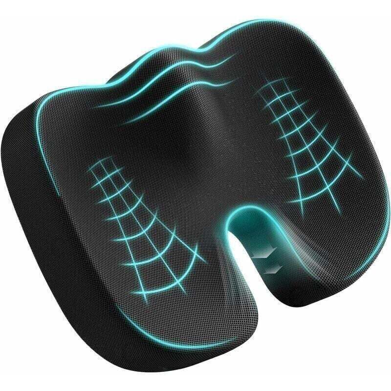 Steißbeinkissen aus Memory-Schaumstoff, ergonomisches Sitzkissen für Büro, Auto und Rollstuhl