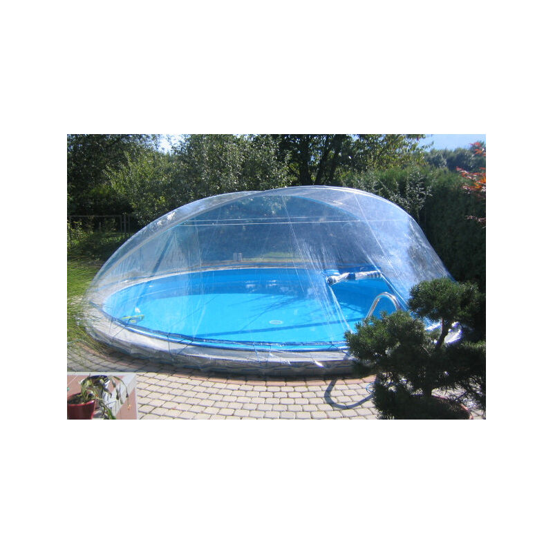 Swimming Pool Überdachung 'Cabrio Dom', transparent, für ø 400 - 420 cm - Steinbach