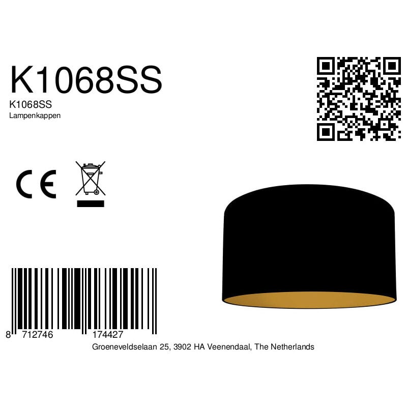 Lampenschirm - Shade - schwarz - leinen - ø 40cm - - Steinhauer