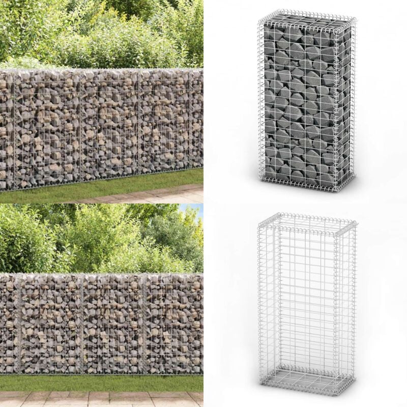 Vidaxl - Steinkorb Gabione mit Deckeln Verzinkter Draht 100×50×30 cm - Gabionsystem - Stahltrennung - Gartenzaun - Begrenzungssystem - Mauerstein