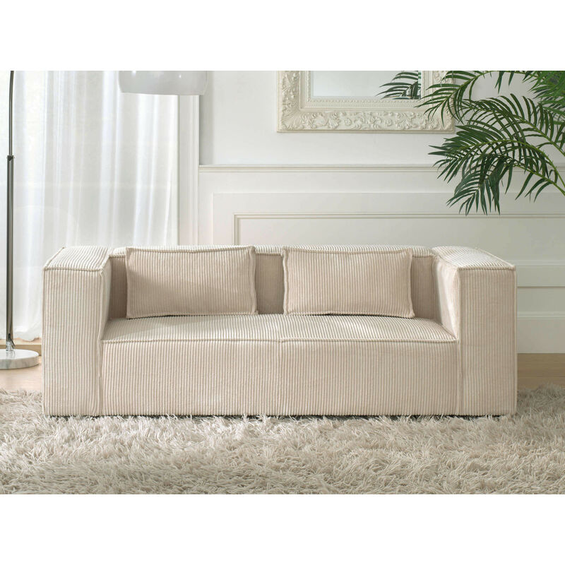 Lisa Design - Stella – 2-sitzer einzelsofa – aus cord – moderner stil - beige
