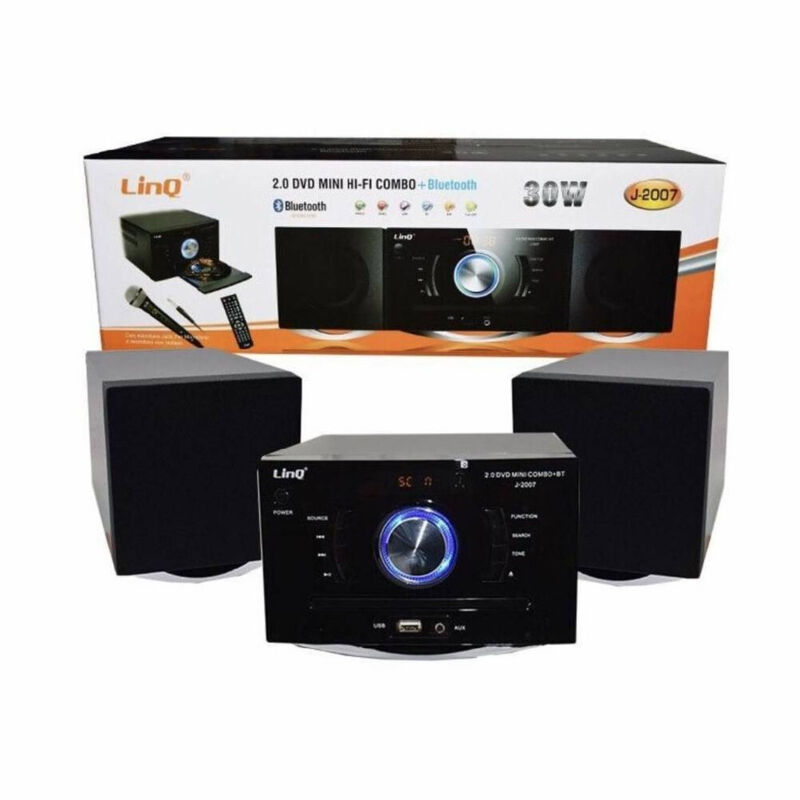 Trade Shop - Stereo-DVD-CD-Player Mini-HiFi-Kombination + Bluetooth 30 w Mikrofon 2.0 Lautsprecher J-2007 -