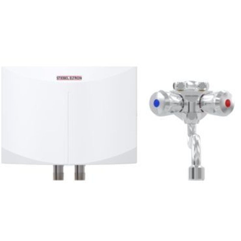 Mini-Durchlauferhitzer dnm 3 mit maw Zweigriff-Wandarmatur, 3,5kW/230V, Weiß - Stiebel Eltron