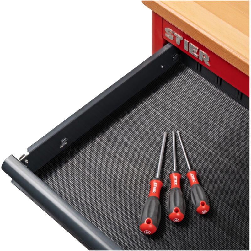 Stier - Gummi-Schubladeneinlage für Werkstattwagen, Zubehör Werkstattwagen, Gummi, optimal für die Schubladen, rutschfest, 570x400 mm, Antirutsch