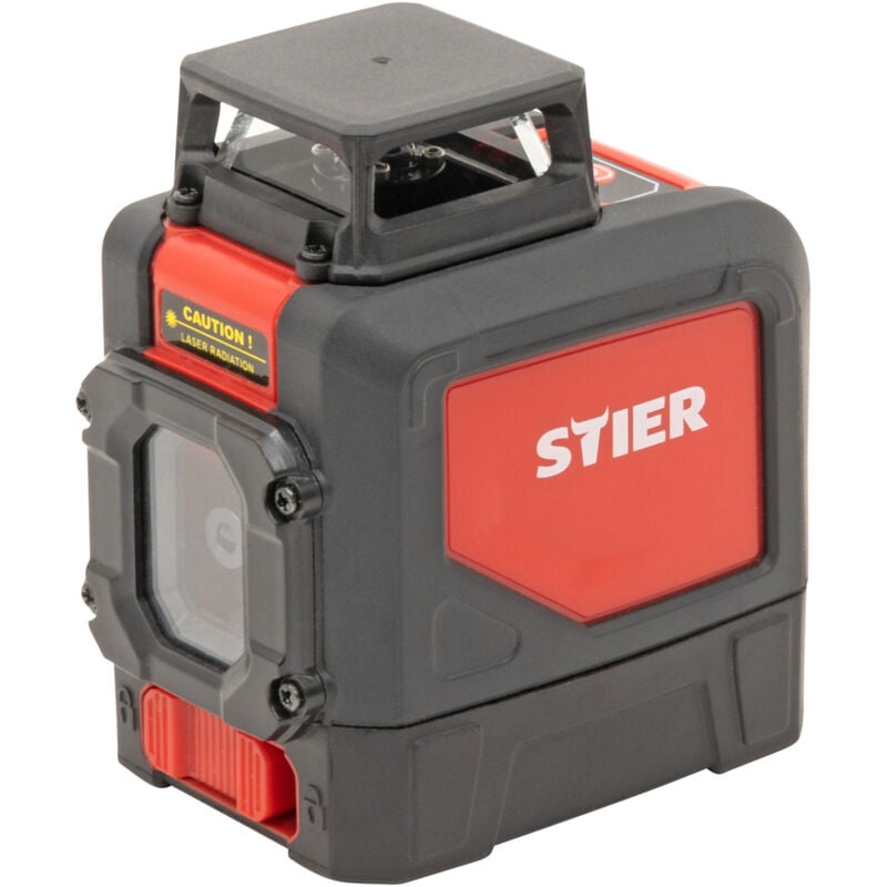 STIER Kreuzlinienlaser 360° x 120°, grün 520nm, Kreuzlaser grün, Linienlaser, Baulaser mit präziser Nivelliergenauigkeit von ±3 mm / 10 m, inkl.