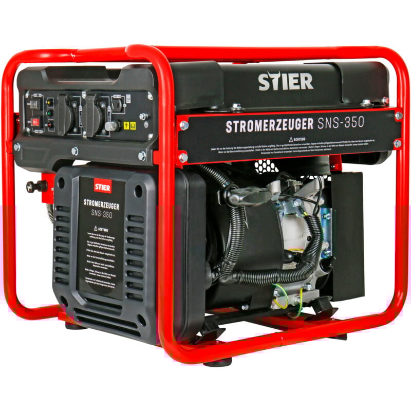 Stromerzeuger SNS-350, Strom Generator, 13l Tankvolumen, 38 Kg, Stromerezuger leise mit 69 dB(A), 4-Takt Motor, Inverter Stromaggregat, mit Ölsensor,