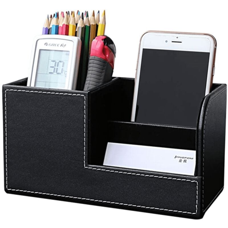 Stiftehalter, Schreibtisch-Organizer aus PU-Leder, Aufbewahrungsbox für Bürobedarf, Büroartikel-Organizer, Visitenkartenhalter, Geschenkidee für