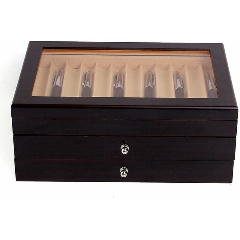 Stifthalterbox Füllfederhalter Stifte Sammelbox Federhalter Stifte Aufbewahrungsbox mit 34 Füller Schaukasten Storage Boxen