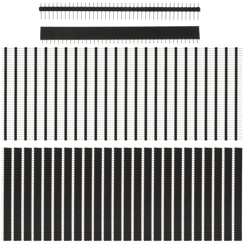 Stiftleiste, männlich und weiblich, Stiftleiste, Leiterplattenlötstifte, weibliche Stiftleiste, Lötstifte, 2,54 mm, 40 Stifte, Lochplatte (50 Stück)