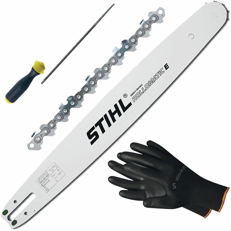 Kettensäge Zubehör - Sägekette 35cm Picco Micro 3 Ersatzkette + Schwert 35cm + Feilenheft mit Feile 3,2mm