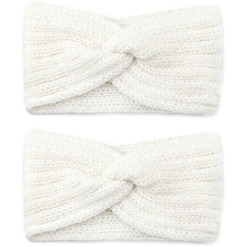 Bluedeer - Stirnband Damen Winter, 2 Stück elastische Stirnbänder für Damen und Mädchen, weiche Ohrenwärmer aus Strick, perfekt für Herbst und