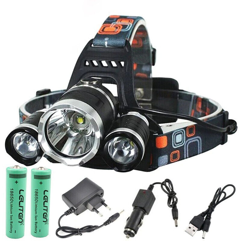 Stirnlampe LED-Stirnlampe Wiederaufladbare Zoom Angeln Scheinwerfer Taschenlampe Jagd Kopf Lampe Camping