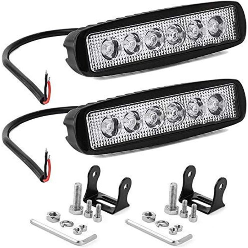 STK LED-Arbeitsscheinwerfer 15 cm 6'' 18 W LED-Flutlicht 12 V 24 V Wasserdicht IP67 Spot LED Bar LED-Nebelscheinwerfer für 4x4 Auto LKW Traktor SUV