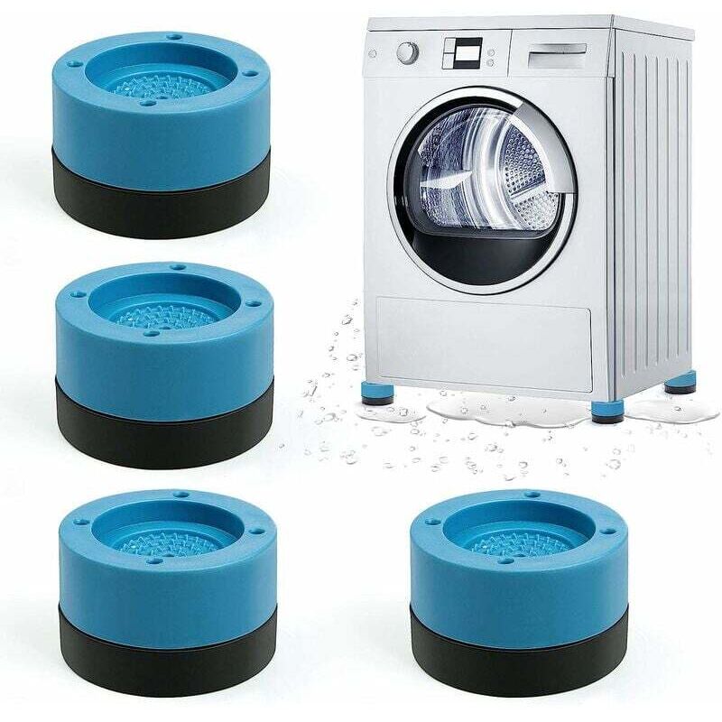 Stoßfeste Waschmaschinenfüße, 4 Stück, stoßfeste Waschmaschinenfüße, Waschmaschinen-Universalfüße für Waschmaschinen und Trockner (blau, 3,5 cm)