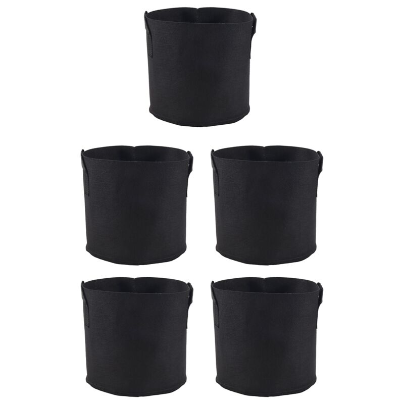 Stoff TöPfe BehäLter, 5Er Pack 3 Gallonen Pflanze Wachsen , StoffbehäLter mit Riemengriffen für Kartoffel, Hausgartenbedarf