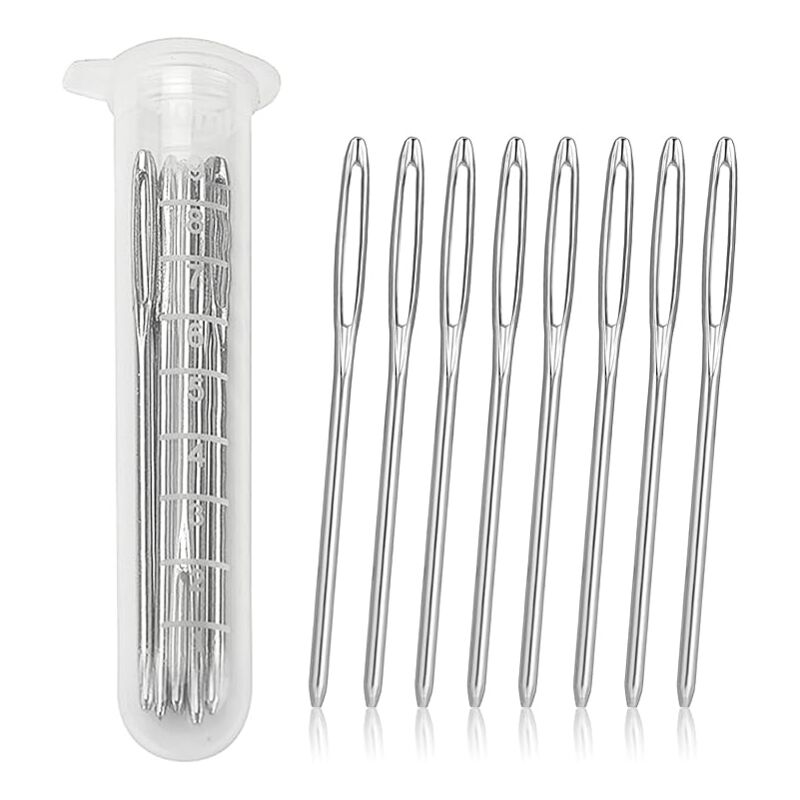 Stopfnadeln mit Großem Öhr 20 Stück Sticknadeln Stumpfe Nadeln Wollnadeln Nähnadeln Großes Öhr Nadel für Wolle Leder Handwerk