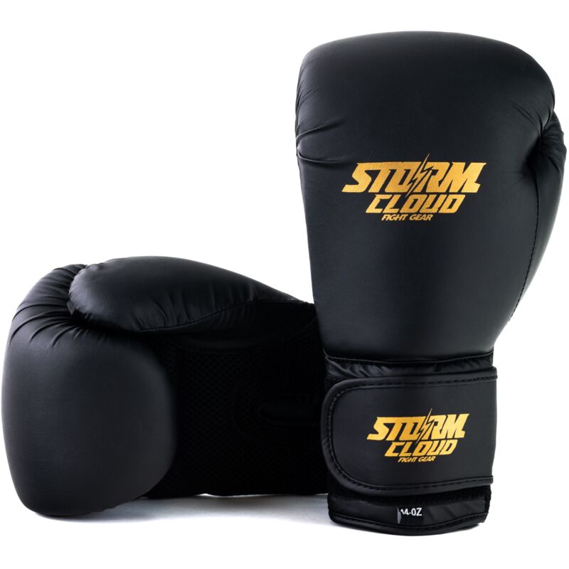 StormCloud Rookie Boxhandschuhe Schwarz/Gold 8oz