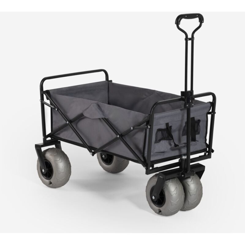Strand Allzweck faltbarer Bollerwagen 4 breite luftgefüllte Räder Dory
