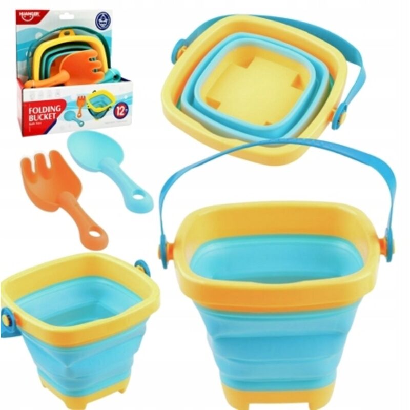 Strand-Set für Sand Wasser Faltbarer Eimer Rechen Schaufel Sandkasten