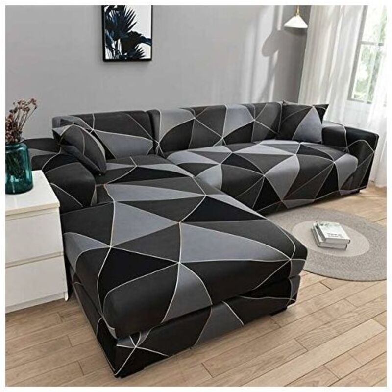 Funda elástica para sofá de esquina en forma de L para sofá de 1, 2, 3 o 4 plazas (se necesitan dos fundas para sofá de esquina en forma de L)