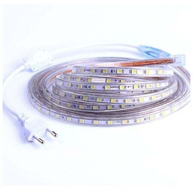 Striscia LED, Striscia LED 2M, Striscia LED luminosa 220v, Striscia LED impermeabile 5050 IP65, Bianco caldo (2)