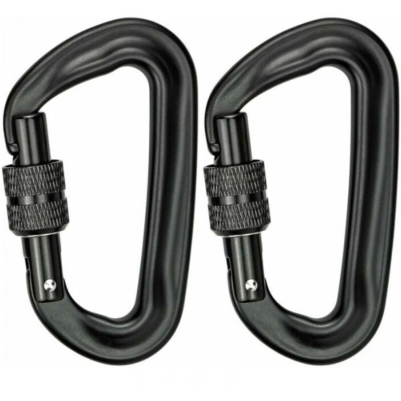 Stück 12KN (1200KG) Karabiner, Hochleistungs-Aluminium-D-förmiger Verriegelungskarabiner für Yoga-Hängematte, Schaukel, Camping, Schlüsselanhänger,
