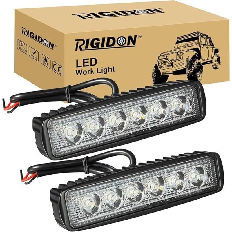 Stück 15 cm Mini-LED-Lichtleiste, 6 Zoll 18 W 12 V 24 V LED-Arbeitsscheinwerfer, Arbeitsscheinwerfer für Offroad-PKW, LKW, SUV, 4x4-Traktor, 6000 K