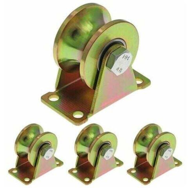 Stück 50 mm Schiebetürräder, Stahlräder mit U-Nut, U-Nut-Rad für Rückwärtsschiene, Industriemaschine, Rolltor, Tragfähigkeit 300 kg pro Rad