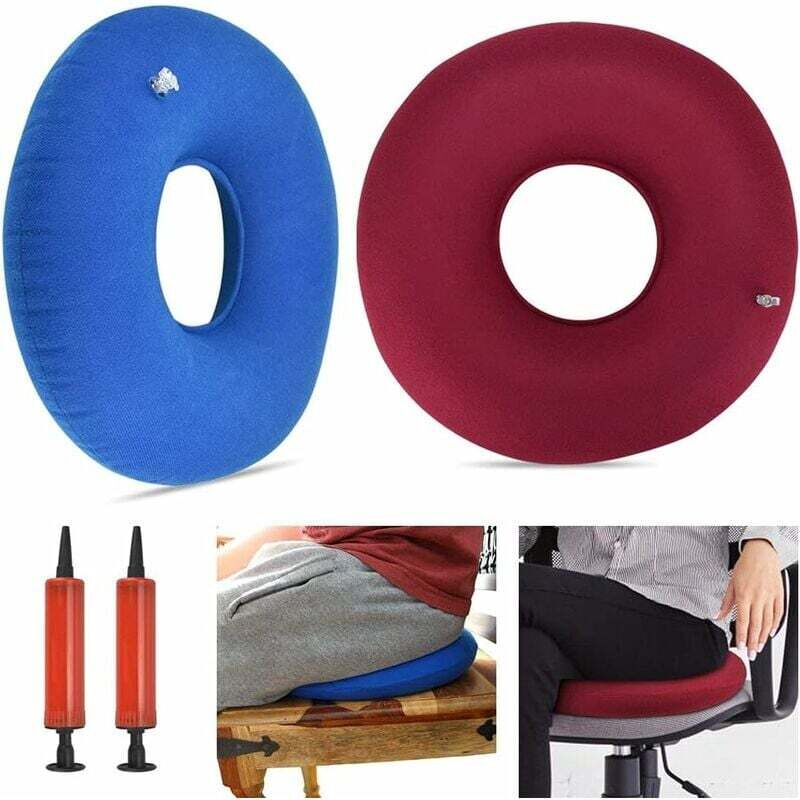 Jalleria - Stück aufblasbares Ring-Sitzkissen, pvc, aufblasbares rundes Kissen, ergonomisches aufblasbares Sitzkissen, medizinische Boje mit 2