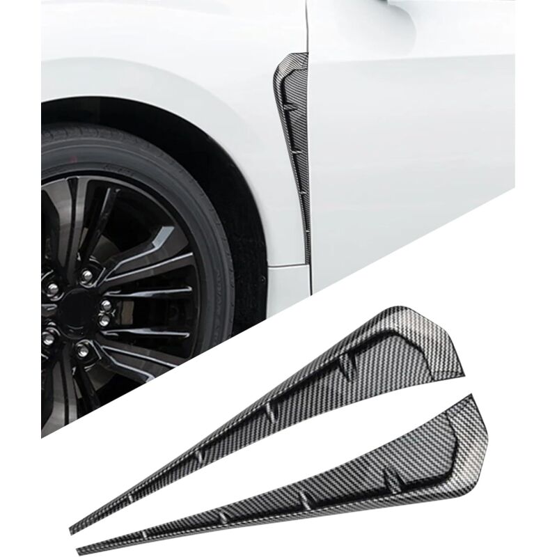 Stück Autoaufkleber, Flügeldekorationsaufkleber, Exterieur-Tuning, seitliche Flügellüftungsschlitze, Tuningzubehör (Kohlefaser)