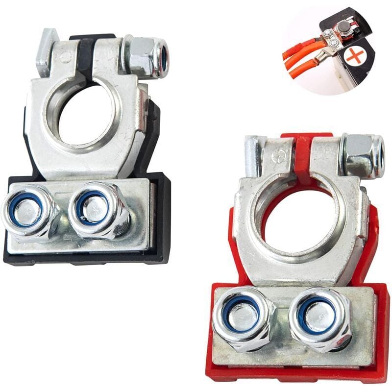 Stück Autobatterieklemmen, Autobatterie-Anschlussklemmen, Plus- und Minuspolklemmen für Autobatterien, für Transporter, Wohnwagen und Wohnmobile